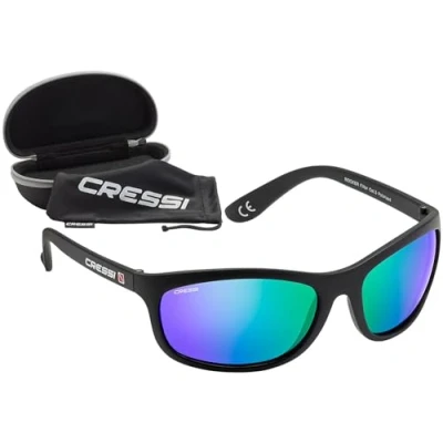 Abbildung von Cressi Rocker Black/Mirrored/Green Sonnenbrille fürs Segeln