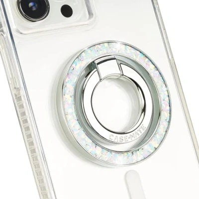 Abbildung von Case Mate Magnetischer Handygriff &amp; Handy Ring halterung iPhone Halter Abnehmbarer Magsafe Zubehör Drehbar Kickstand für 14 Pro Max/13 Max Twinkle Diamond