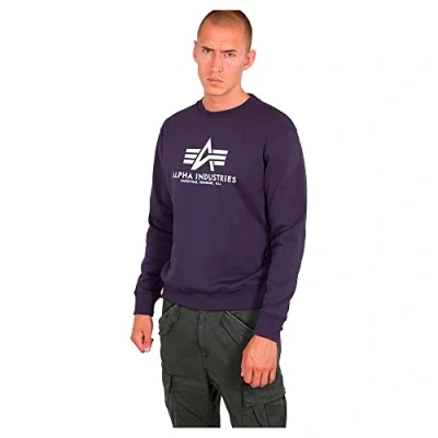 Abbildung von ALPHA INDUSTRIES Herren Basic Sweater Sports Hoodie, Blickdicht, Nachtschatten (Nightshade), S