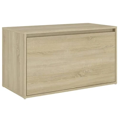 Abbildung von vidaXL Flurbank 1 Schublade Sitzbank Sitztruhe Schuhbank Garderobenbank Truhenbank Bank mit Stauraum Flurmöbel 80x40x45cm Sonoma Eiche Holzwerkstoff