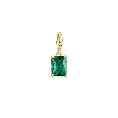 Abbildung von Thomas Sabo Damen Charm Anhänger Gold großer Stein grün Club 925 Sterlingsilber 1869 472 6