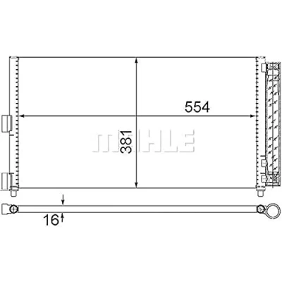 Abbildung von MAHLE ORIGINAL AC 372 000S Klimakondensator mit Trockner 16 15,5 565 FIAT: Punto II Schrägheck, Doblo I Kombi, Idea, LANCIA: Musa, Ypsilon II, Y