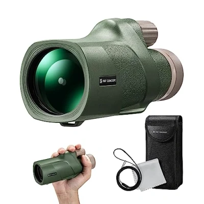 Abbildung von K&amp;F Concept Monokular Teleskop 12x50 HD Handy Fernrohr Mit Arca Schnittstelle für Vogelbeobachtung, Jagen, Wandern, Konzert (IP66 Wasserdicht Grün)