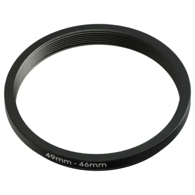 Abbildung von vhbw Step Down Ring Adapter von 49 mm auf 46 für Kamera Objektiv Filteradapter, Metall, Schwarz