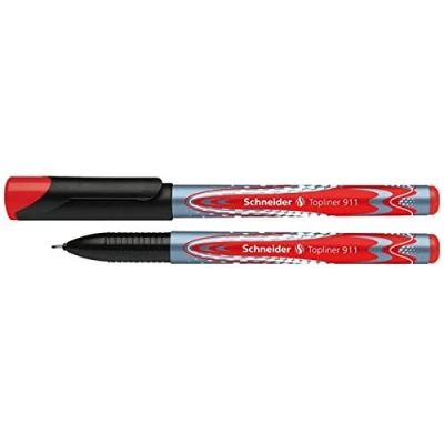 Abbildung von Schneider Topliner 911 Fineliner (Wechselmine, Strichstärke 0,4 mm) 10er Packung rot