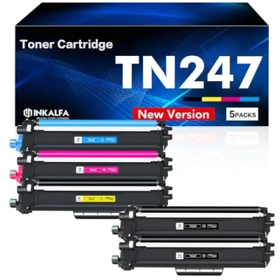 Abbildung von TN 243CMYK MFC L3750CDW TN247 Toner: 5er Pack L3770CDW Kompatibel für Brother DCP L3550CDW TN243CMYK L3510CDW L3710CW HL L3210CW L3230CDW 243 243BK TN243