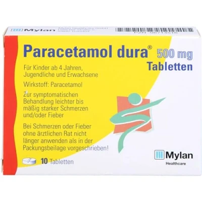 Abbildung von Paracetamol dura 500 mg Tabletten 10 St