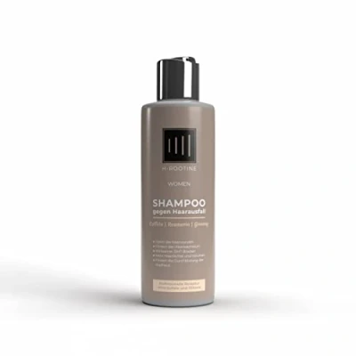 Abbildung von H ROOTINE Shampoo gegen Haarausfall für Frauen (200ml) Coffein dünner werdendes &amp; kraftloses Haar Ohne Parabene Silikone