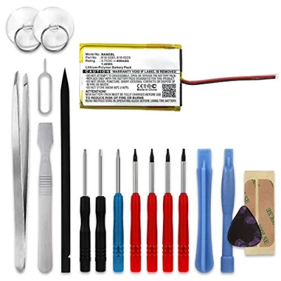 Abbildung von subtel® Ersatzakku 616 0283 0223 0224 Ersatz Akku für Apple iPod Nano 1 Gen. A1137 MP3 / MP4 Music Player 400mAh Zusatzakku + Werkzeug Set, Batterie