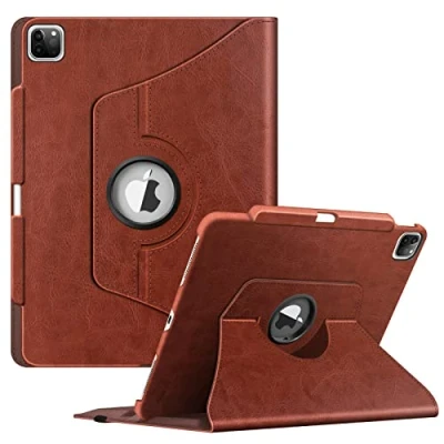Abbildung von Fintie Drehbare Schutzhülle für iPad Pro 32.8 cm (12.9 Zoll) 5. Generation 2021, 360 Grad drehbar, mit Stifthalter, auch 4. / 3. Generation, Braun