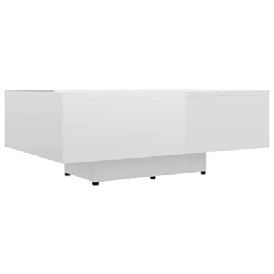 Abbildung von vidaXL Couchtisch Modernes Design Beistelltisch Wohnzimmertisch Kaffeetisch Sofatisch Teetisch Tisch Wohnzimmer Hochglanz Weiß 85x55x31cm Holzwerkstoff