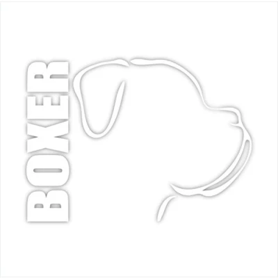Abbildung von siviwonder Auto Aufkleber Boxer Profil Hundeaufkleber White