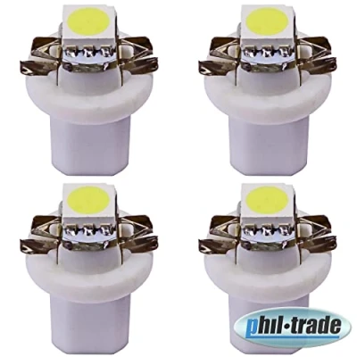 Abbildung von 4 x B8.5d Tacho Beleuchtung LED 5050 SMD BAX10D high Power Weiß Umbauset kompatibel für Opel ZafiraA Corsac Tigra Twin Top