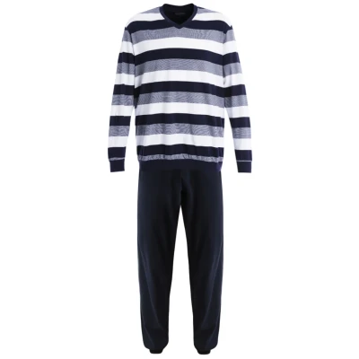 Abbildung von Schiesser Pyjama &quot;&quot;Dark Sapphire&quot;&quot;, (2 tlg.), auch in großen Größen, mit Blockringeln
