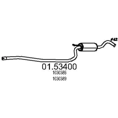 Abbildung von MTS 01.53400 Mittelschalldämpfer 1860 FORD: FIESTA 3, 4