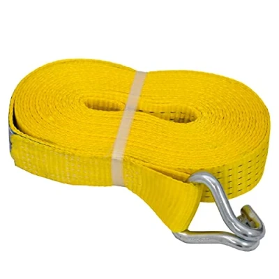 Abbildung von PETEX 43193619 Spanngurt ohne Ratsche 1 Teilig, 9, 6 M, 50 mm, 2500/5000 Dan, Doppelspitzhaken, Gelb