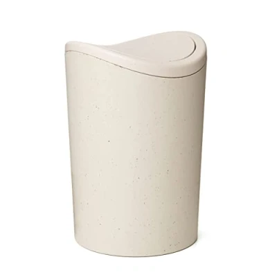 Abbildung von TATAY Papelera Baño con Tapa Basculante Ecohome, 6 l de Capacidad, Polipropileno, Libre BPA, Plástico 100 por Reciclado, Medidas 19 x 28 cm