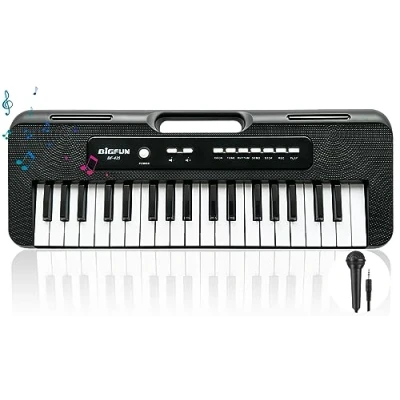 Abbildung von Klavier Keyboard Kinder,37 Tasten für Kinder Musikalisches mit Mikrofon Tragbares Lernspielzeug Weihnachten Geburtstag Geschenk Spielzeug 3 4 5 6 7 8 Jahre alt Mädchen Jungen