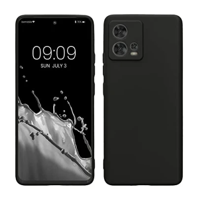 Abbildung von kwmobile Handyhülle kompatibel mit Motorola Edge 30 Fusion Hülle Handy Case aus weichem Silikon in Schwarz matt