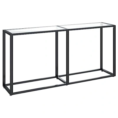 Abbildung von vidaXL Konsolentisch Konsole Beistelltisch Flurtisch Sideboard Ablagetisch Wandtisch Glastisch Tisch Transparent 160x35x75,5cm Hartglas Stahl