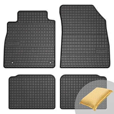 Abbildung von FROGUM EL Toro Gummimatten Ganzjähriges Set von Autofussmatte Auto Fußmatten für Nissan Micra K14 ab 2016 Beständiges Gummi Material 1,5cm Schutzkante