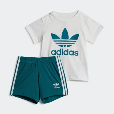 Abbildung von adidas Originals TEE SET Infant Shorts für Kinder, Größe: 62, Legacy teal/white