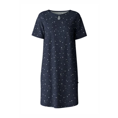 Abbildung von Calida Sweet Dreams KURZARMLÄNGE Nachthemd, Damen, Größe: 40/42, Peacoat blue