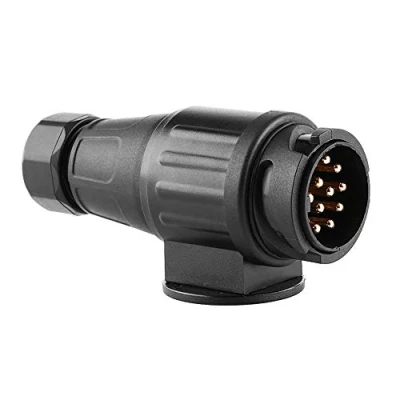 Abbildung von 13 Poliger stecker anhänger + Elektrischer AnhäNgerstecker Kunststoff Kabelsteckeradapter 12 V13 Polig Schwarz