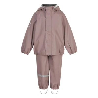 Abbildung von Mikk line PU Zweiteiliger Regenset mit Trägern 80 Adobe Rose Oeko TEX Standard 100 100% recyceltem Material Für Jungen und Mädchen Regenhose Regenjacke Reflektierenden Details