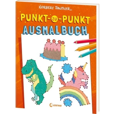 Abbildung von Punkt zu Ausmalbuch (orange): Verbinde die bunten Punkte und gestalte dein eigenes Malbuch! 32 Motive mit Überraschungseffekt Für Kinder ab 5 Jahren
