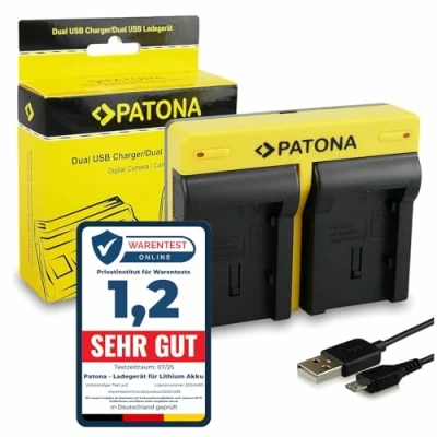 Abbildung von PATONA Dual Ladegerät Kompatibel mit Canon BP 807 808 809 819 820 827 828 Akkus