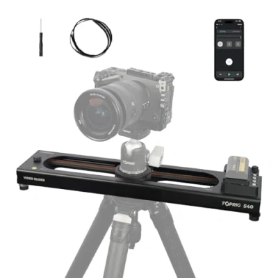 Abbildung von Toprig Camera Video Slider S60 Adjustable 24&#039;&#039;/60cm Motorized with Full Button Control 120 Panoramic Shooting Support APP Bear 4kg Horizontally Bluetooth Connect (S60)