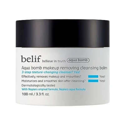 Abbildung von Belif Aqua Bomb Makeup Removing Cleansing Balm 100ml I Feuchtigkeitsspendendes Reinigungsbalsam Entfernt sanft und effektiv Make up