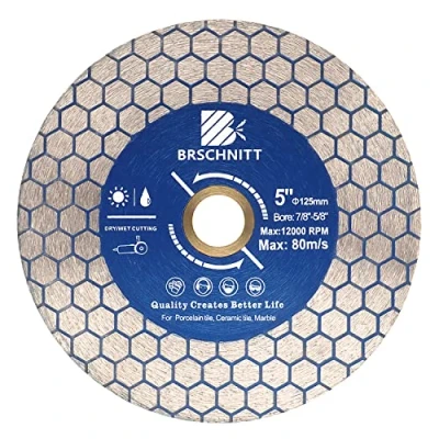 Abbildung von Diamant Trennscheibe 125mm BRSCHNITT Doppelseitig zum Schneiden und Schleifen Granit Marmor Fliese Natursteine.
