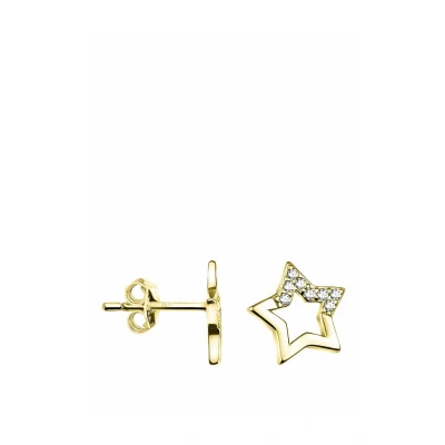 Abbildung von SOFIA MILANI Damen Ohrringe 925 Silber vergoldet/golden Ohrstecker als Stern E1742