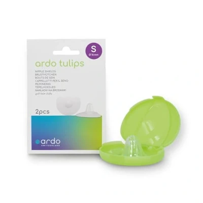 Abbildung von Ardo Tulips Stillhütchen aus weichem Silikon in 3 Größen · 2 Stück Gr. S (16 mm) inkl. Box hauchzart, frei von BPA, BPS und Latex