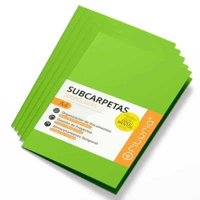 Abbildung von Schnellhefter Pappe A4, Mappen für Dokumente 180g, Klassifizierungsmappe Unterlagen, Packung mit 50 Stabilen Schnellheftern in Verschiedenen Farben und Archivierung Ofituria (Intensives Grün)