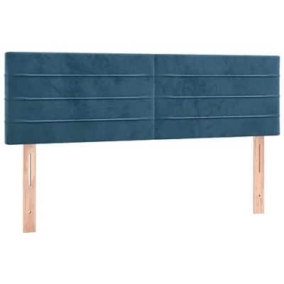 Abbildung von vidaXL Kopfteil 2 STK., Bettkopfteil mit Holzbeinen, Höhenverstellbar Polsterkopfteil für Bett, Betthaupt Bettzubehör Schlafzimmer, Dunkelblau 72x5x78/88cm Samt