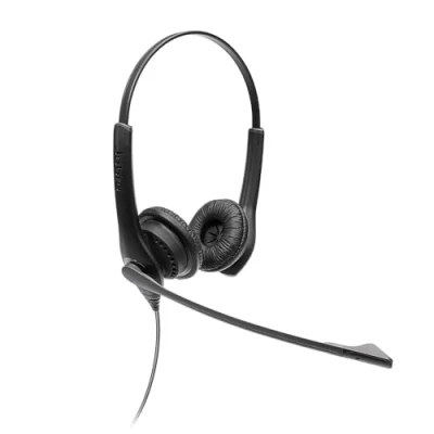 Abbildung von Jabra Biz 1100 EDU Stereo Kopfhörer mit Mikrofon für Schüler Headset Geräuschunterdrückung und Gehörschutz, Kunstleder Ohrkissen 3,5 mm Klinkenanschluss Schwarz Einheitsgröße