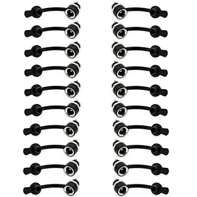 Abbildung von HSeaMall 20PCS 5,5 x 2,1 mm DC Power Jack Socket 2 Pin Female Metal Round Panel Mount Plug Connector Adapter with Dustproof Cap