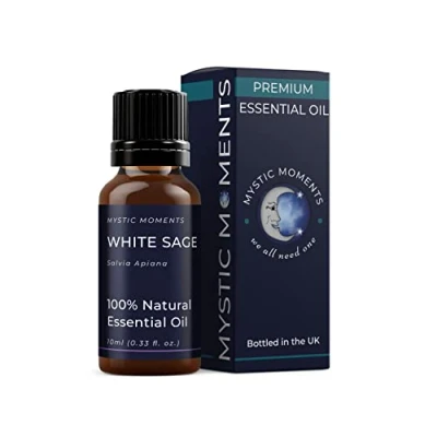 Abbildung von Mystic Moments Weißes Salbei ätherische Öl 10ml reines &amp; natürliches für Diffusoren, Aromatherapie und Massage Mischungen veganer GVO frei