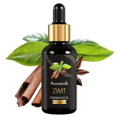 Abbildung von Aromaholik Zimtöl BIO 100% naturrein Ätherische Öle für Diffuser &amp; Aroma Zertifiziertes ätherisches Öl aus Indien Cinnamon Essential Oils 30ml Sauna Massage