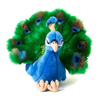 Abbildung von Uni Toys Kuscheltier Pfau verschiedene Größen Plüsch Vogel Plüschtier, zu 100 % recyceltes Füllmaterial