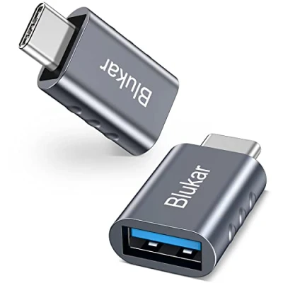 Abbildung von Blukar USB C auf 3.0 Adapter, [2 Stück] Typ Ladegerät Handy OTG Thunderbolt 3 to 3.1, Kompatibel mit iPhone 16/15/14/13, iPad, Galaxy usw.