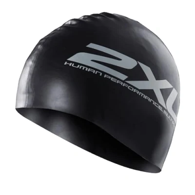 Abbildung von 2XU Unisex 2 x U Silikon Badekappe, Weiß, Einheitsgröße
