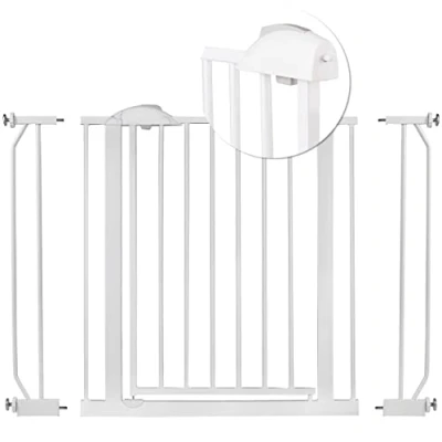 Abbildung von Nukido Treppenschutzgitter Ohne Bohren Türschutzgitter 90 Stop Türgitter Baby Kinder Kindergitter Schutzgitter Breite Verstellbar 75 105 cm Weiß x 78
