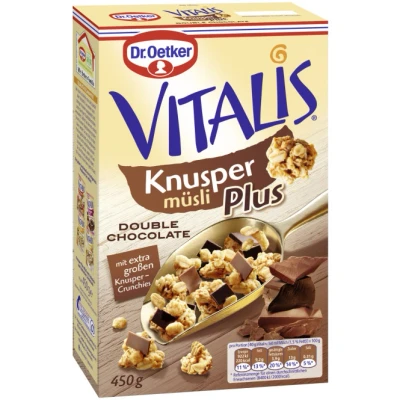 Abbildung von Dr. Oetker Vitalis Knusper Müsli Plus Double Chocolate