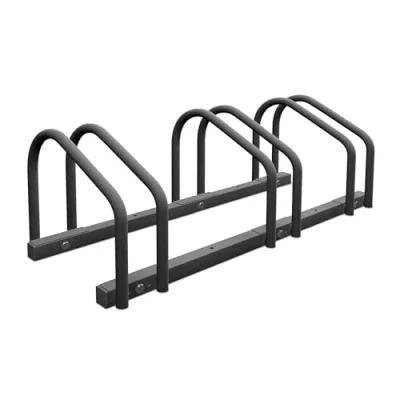 Abbildung von Relaxdays Fahrradständer, für 3 Fahrräder, Stahl Bodenparker, Reifenbreite 60mm, Abstellständer, Fahrradstand, anthrazit