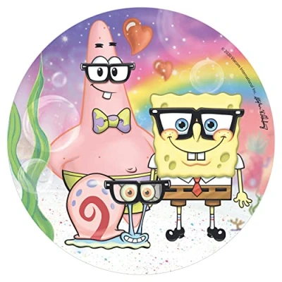 Abbildung von dekora 160160 Tortendeko Cake Topper für Kuchen Tortenaufleger von SpongeBob 20cm, Bunt