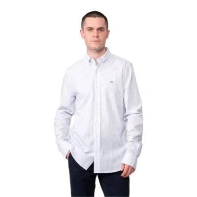 Abbildung von GANT Herren Slim Poplin Stripe Shirt Klassisches Hemd, Light Blue, L EU
